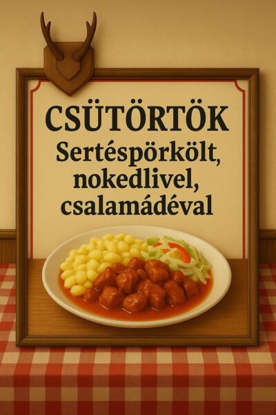 Napi ajánlat - Sertéspörkölt, nokedlivel, csalamádéval